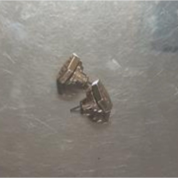 Tory Burch Gold Tone Hexagon Earrings - Picture 3 of 3